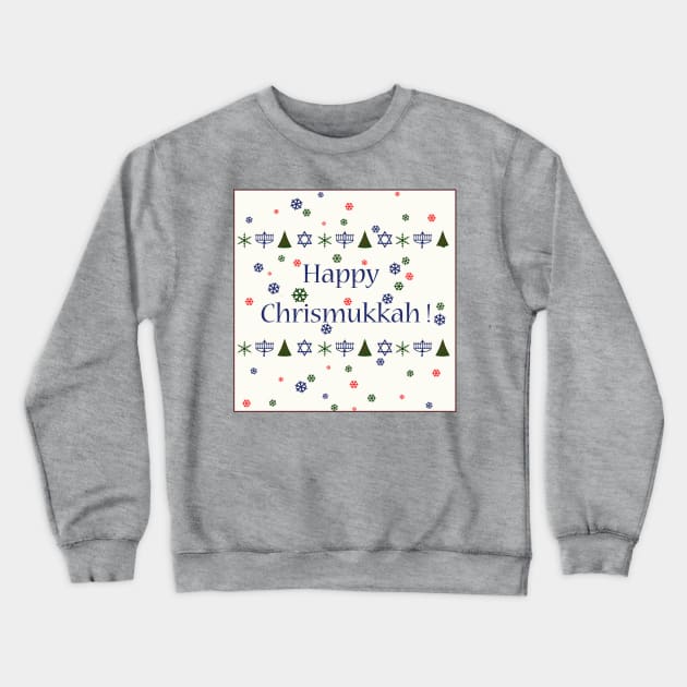 Happy Christmas Hanukkah Combo Crewneck Sweatshirt by DISmithArt